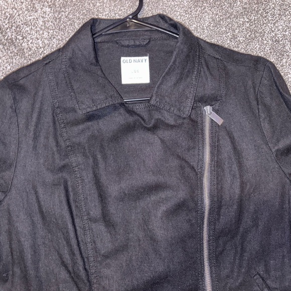OLD NAVY BLACK LINEN BLAZER MOTO 🧥 JACKET —
LG. - Picture 7 of 8